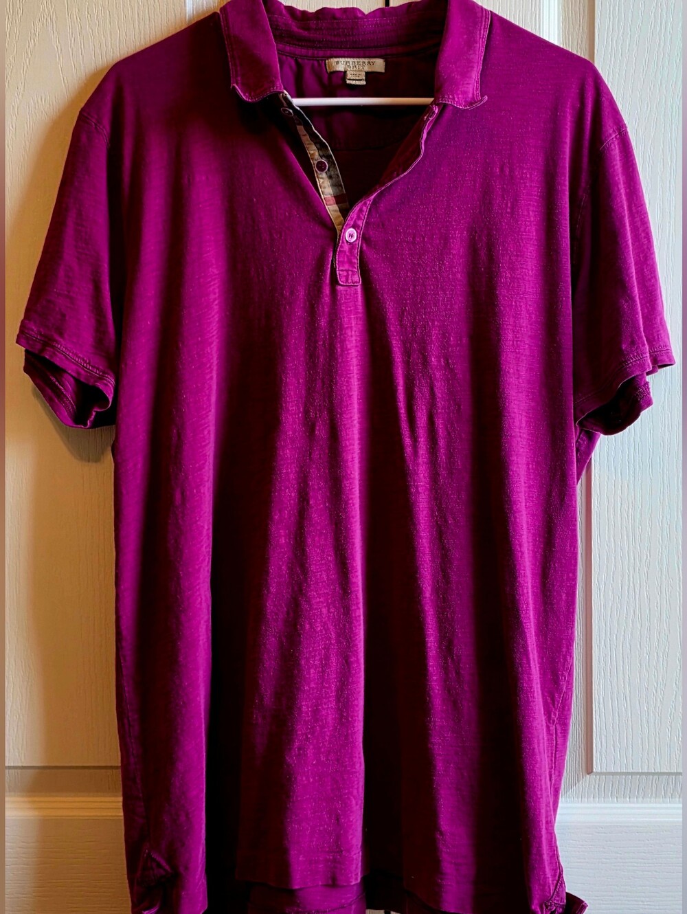 Burberry Brit Men's XXL Plum-Magenta Polo Shirt